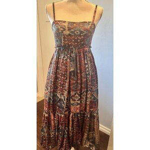 Nikita Mhaisalkar Anthropologie Spaghetti Straps Tiered Linen Modal Blend SZ 00P